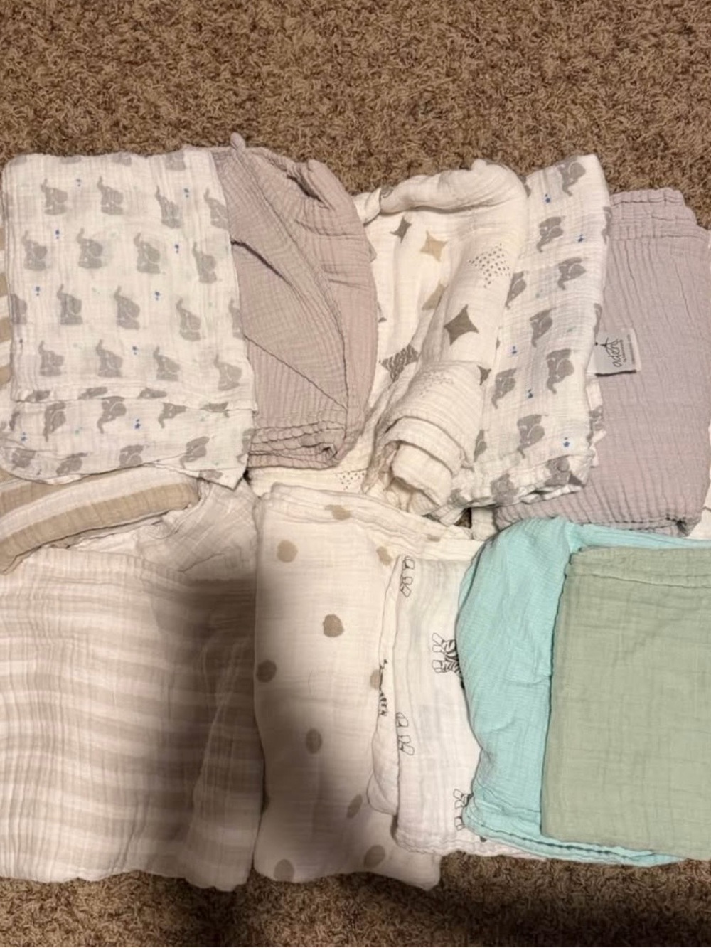 Neutral Muslin Baby Swaddle Set - Soft Pastel Mix
